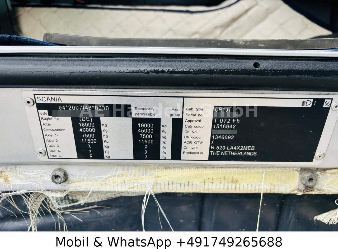 Тягач Scania R520 V8 TopLine LL Low *Retarder/Hubsattel/ACC: фото 13 Тягач Scania R520 V8 TopLine LL Low *Retarder/Hubsattel/ACC: фото 13