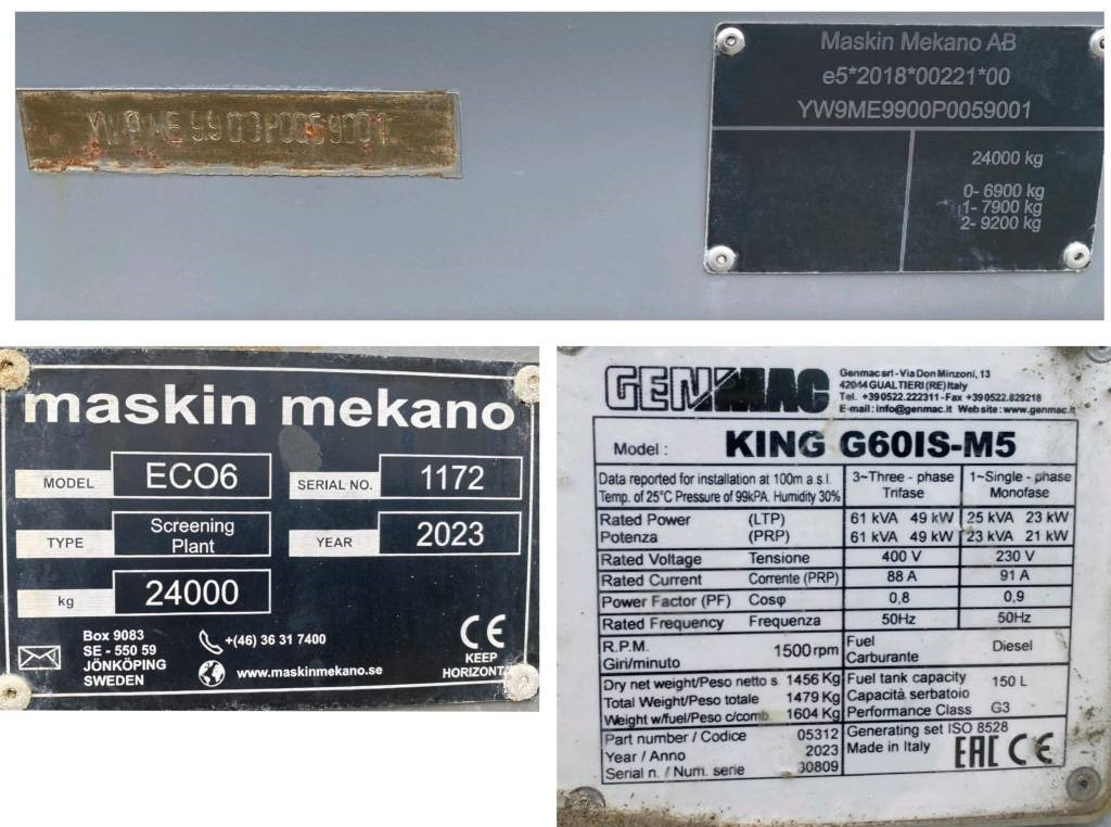 Грохот Maskin Mekano ECO 6 / 1er Main Certificat CE endommagé: фото 8