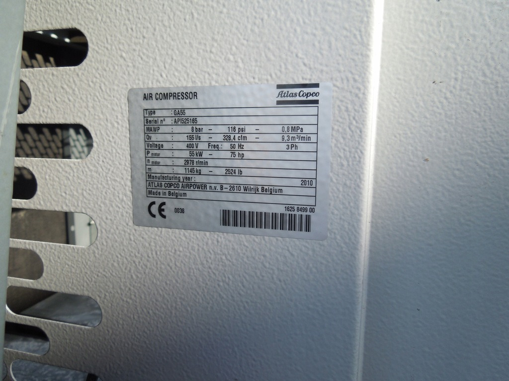 ATLAS COPCO GA55 - Воздушный компрессор: фото 4 ATLAS COPCO GA55 - Воздушный компрессор: фото 4