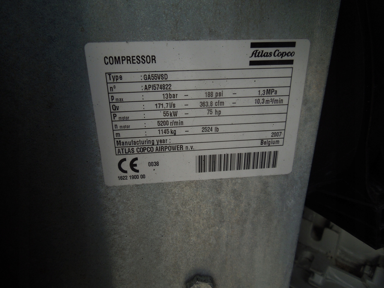 ATLAS COPCO GA55VSD - Воздушный компрессор: фото 5 ATLAS COPCO GA55VSD - Воздушный компрессор: фото 5