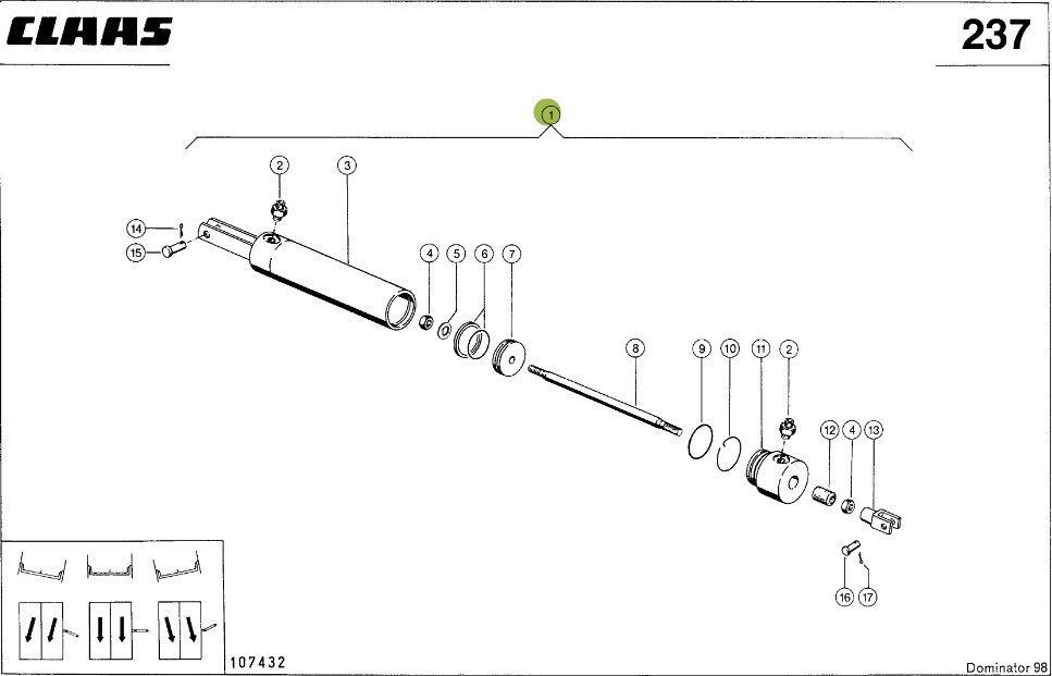 Claas Dominator 98 - siłownik hydrauliczny 0006437840 - Гидравлический цилиндр для Сельскохозяйственной техники: фото 1 Claas Dominator 98 - siłownik hydrauliczny 0006437840 - Гидравлический цилиндр для Сельскохозяйственной техники: фото 1