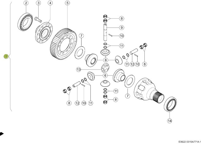 Claas Jaguar 970 - przednia oś napędowa - mechanizm różnicowy 0007742703 - Передняя ось для Сельскохозяйственной техники: фото 1 Claas Jaguar 970 - przednia oś napędowa - mechanizm różnicowy 0007742703 - Передняя ось для Сельскохозяйственной техники: фото 1