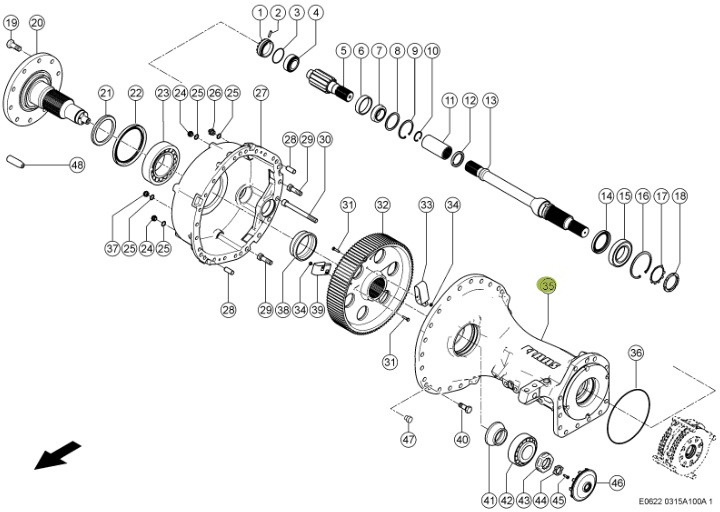 Claas Jaguar 970 - przednia oś napędowa - obudowa osi 0007742290 - Передняя ось для Сельскохозяйственной техники: фото 1 Claas Jaguar 970 - przednia oś napędowa - obudowa osi 0007742290 - Передняя ось для Сельскохозяйственной техники: фото 1