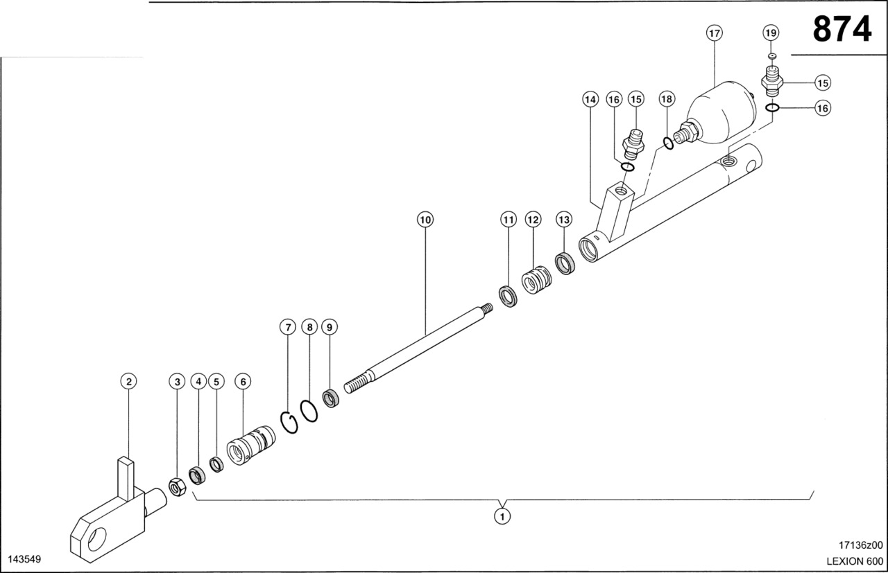 Claas Lexion 600 PIERŚCIEŃ 0000456460 (Siłownik hydrauliczny, pokrywa pokosu) - Гидравлический цилиндр для Сельскохозяйственной техники: фото 1 Claas Lexion 600 PIERŚCIEŃ 0000456460 (Siłownik hydrauliczny, pokrywa pokosu) - Гидравлический цилиндр для Сельскохозяйственной техники: фото 1