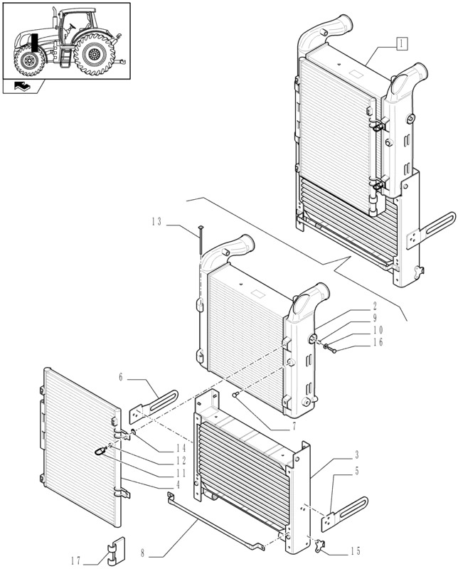 New Holland T6010 Chłodnica końcowa 84154154 - Система охлаждения для Тракторов: фото 1 New Holland T6010 Chłodnica końcowa 84154154 - Система охлаждения для Тракторов: фото 1