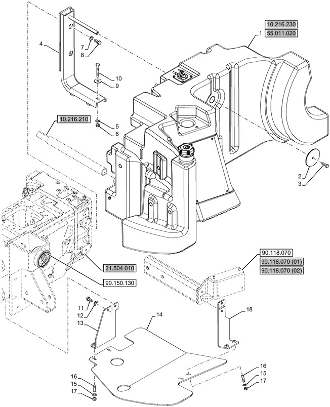 New Holland T6070 Zbiornik paliwa 48046408 - Топливный бак для Сельскохозяйственной техники: фото 1 New Holland T6070 Zbiornik paliwa 48046408 - Топливный бак для Сельскохозяйственной техники: фото 1