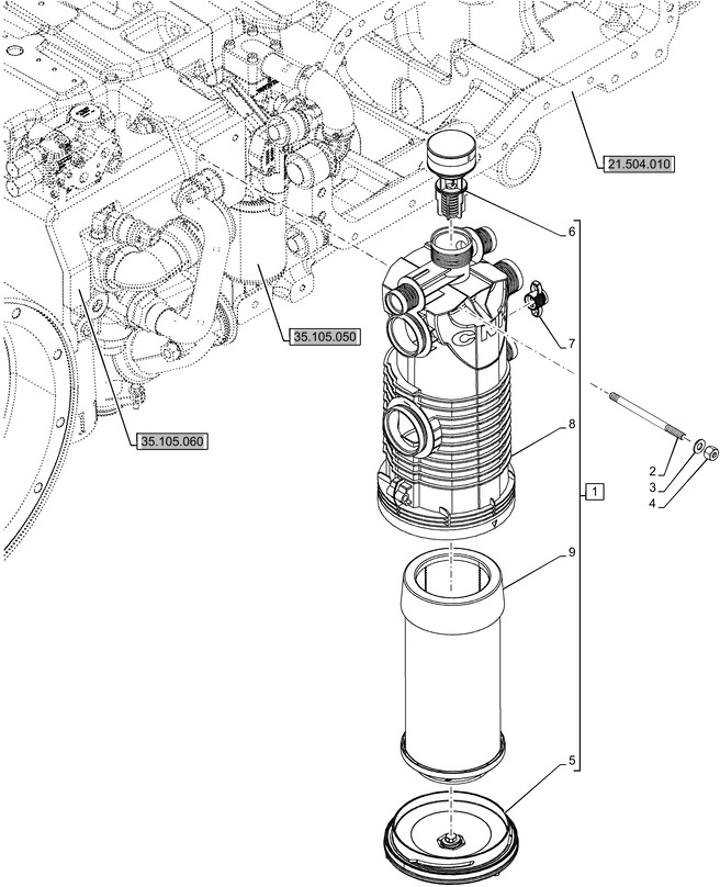New Holland T6090 T6070 Filtr oleju hydr 194.5mm od x 419.3mm l 84242244 - Гидравлический фильтр для Сельскохозяйственной техники: фото 1 New Holland T6090 T6070 Filtr oleju hydr 194.5mm od x 419.3mm l 84242244 - Гидравлический фильтр для Сельскохозяйственной техники: фото 1