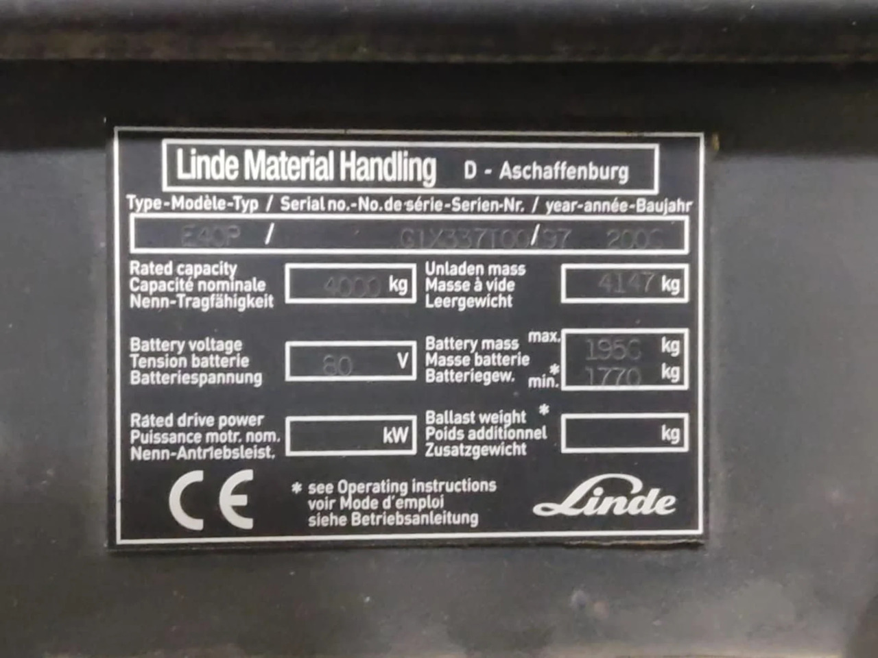 Linde E40P - Электропогрузчик: фото 5 Linde E40P - Электропогрузчик: фото 5