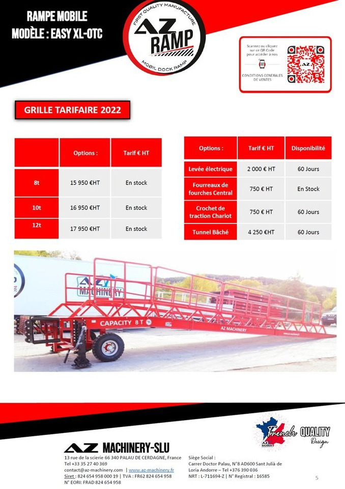 Новый Погрузочная рампа AZ RAMP-EASY XL-8 OTC . Mobil Loading Ramp  WIDE With Level Off, 8 t Capacity: фото 18