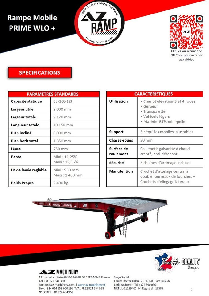 AZ RAMP-PRIME PRIME WLO + 8 . Industrial Mobil Loading Ramp - Погрузочная рампа: фото 4 AZ RAMP-PRIME PRIME WLO + 8 . Industrial Mobil Loading Ramp - Погрузочная рампа: фото 4