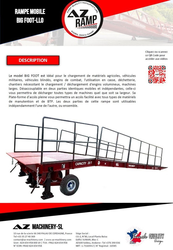 Large Mobile dock ramp, uncouplable AZ RAMP - KING VERSION, BIG FOOT L20 T-INOX - Погрузочная рампа: фото 2 Large Mobile dock ramp, uncouplable AZ RAMP - KING VERSION, BIG FOOT L20 T-INOX - Погрузочная рампа: фото 2