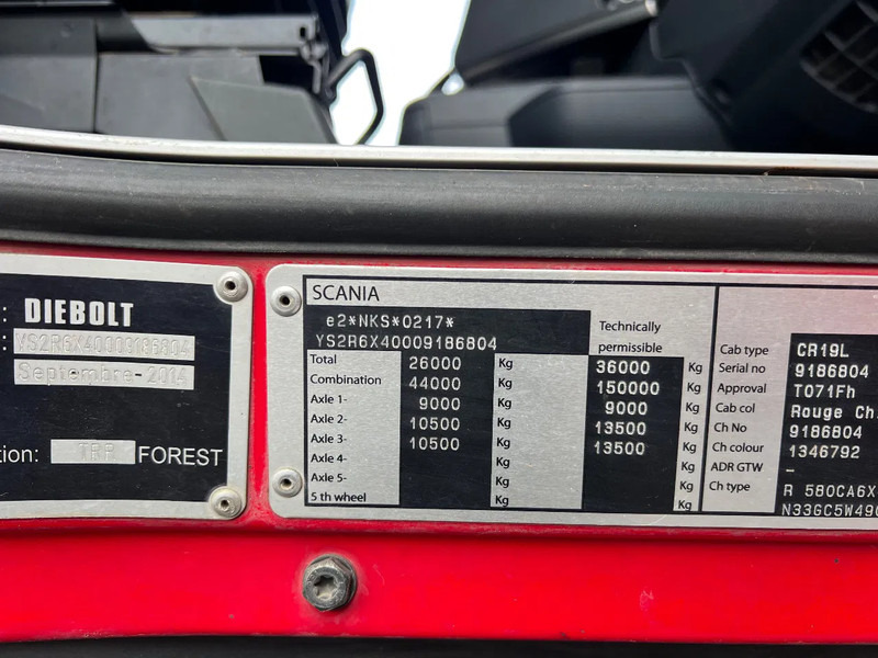 Лесовоз Scania R580 6x4 full steel*3pedal opticruise*R580 V8*: фото 17