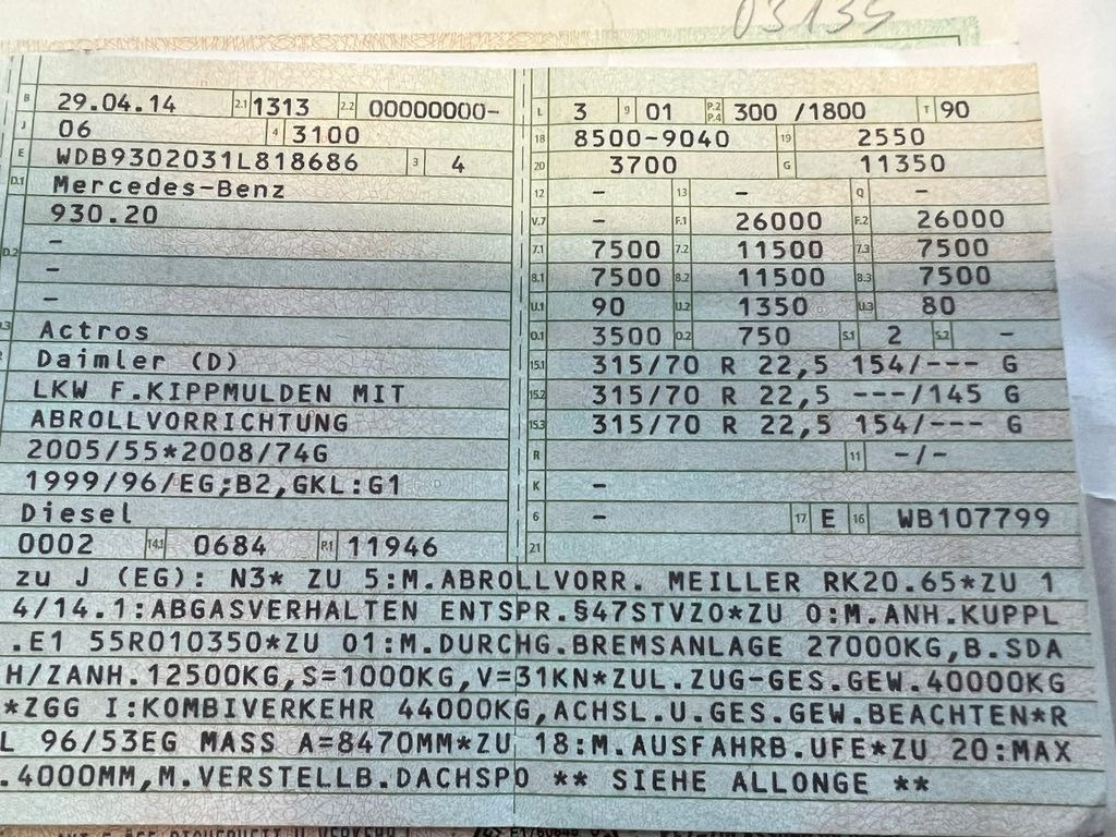 Mercedes-Benz 2541 6X2 Meiller Funk Zustand wie 200 tkm Mercedes-Benz 2541 6X2 Meiller RK 20.65 Funk | Top Zustand! - Крюковой мультилифт: фото 2 Mercedes-Benz 2541 6X2 Meiller Funk Zustand wie 200 tkm Mercedes-Benz 2541 6X2 Meiller RK 20.65 Funk | Top Zustand! - Крюковой мультилифт: фото 2
