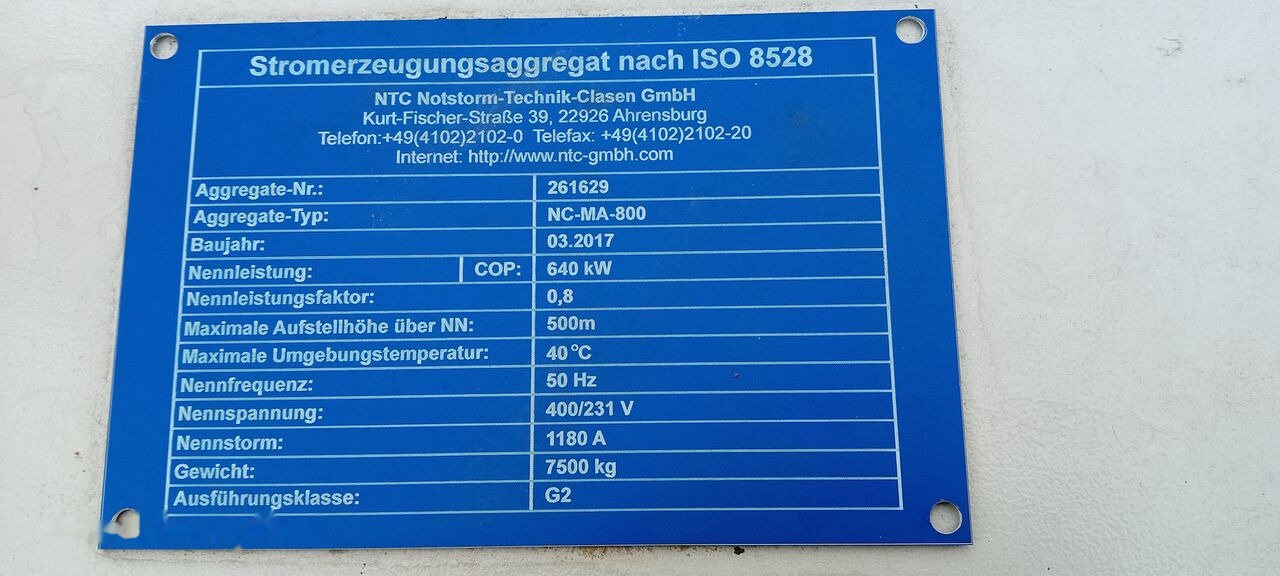 MAN MAN Generator Set Stamford 640 KW 800 KVA Diesel, 2017 Model, 931 HP, 8000 kg, Low Hours, For Sale in Poland - Электрогенератор: фото 4 MAN MAN Generator Set Stamford 640 KW 800 KVA Diesel, 2017 Model, 931 HP, 8000 kg, Low Hours, For Sale in Poland - Электрогенератор: фото 4