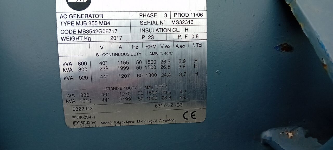 MAN MAN Generator Set Stamford 640 KW 800 KVA Diesel, 2017 Model, 931 HP, 8000 kg, Low Hours, For Sale in Poland - Электрогенератор: фото 5 MAN MAN Generator Set Stamford 640 KW 800 KVA Diesel, 2017 Model, 931 HP, 8000 kg, Low Hours, For Sale in Poland - Электрогенератор: фото 5