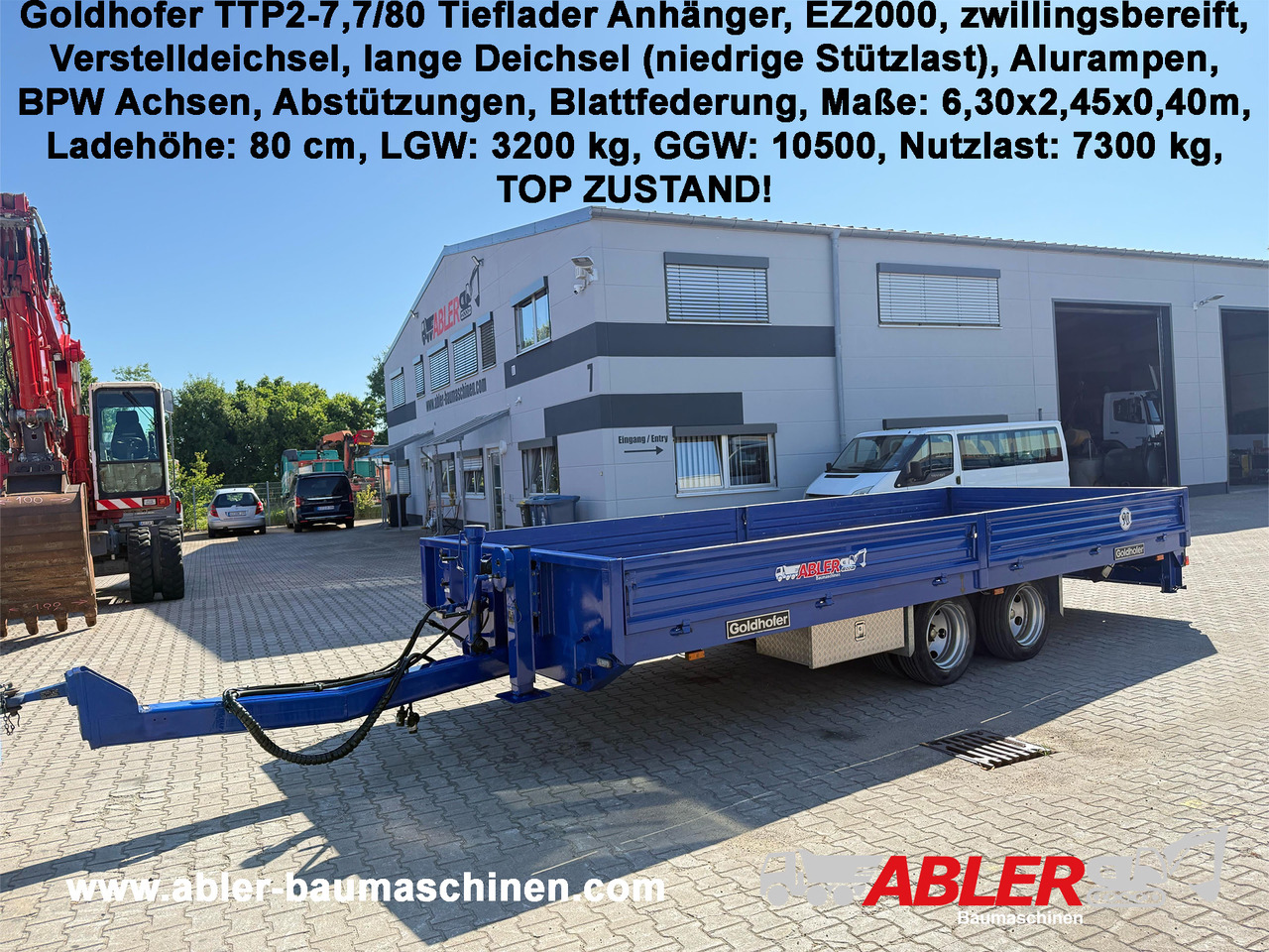 Goldhofer TTP2-7,7/80 Tieflader Tandem mit Rampen TOP - Прицеп бортовой/ Платформа: фото 1 Goldhofer TTP2-7,7/80 Tieflader Tandem mit Rampen TOP - Прицеп бортовой/ Платформа: фото 1