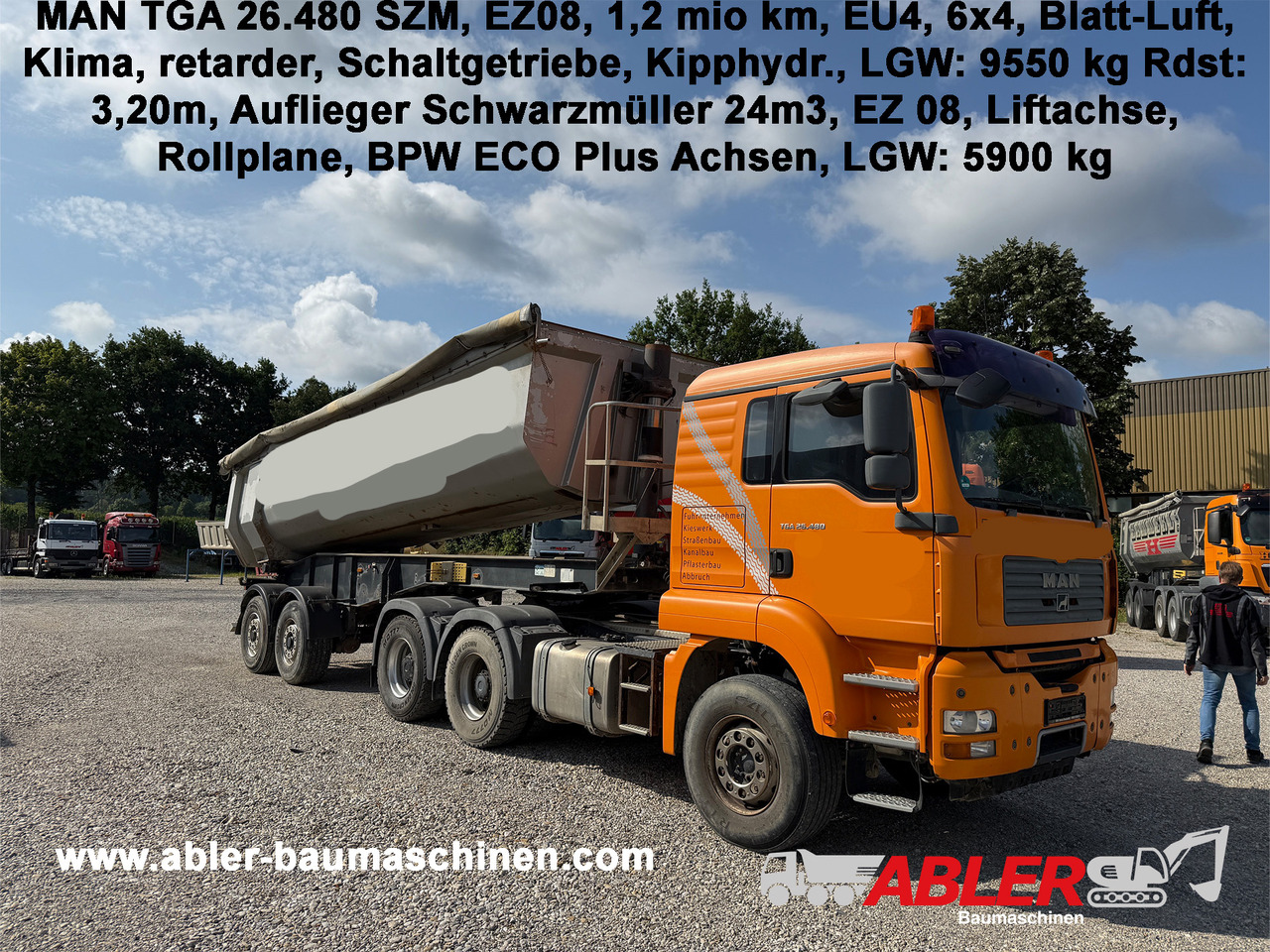 MAN TGA 26.480 6x4 SZM mit Kippauflieger - Самосвал: фото 1 MAN TGA 26.480 6x4 SZM mit Kippauflieger - Самосвал: фото 1