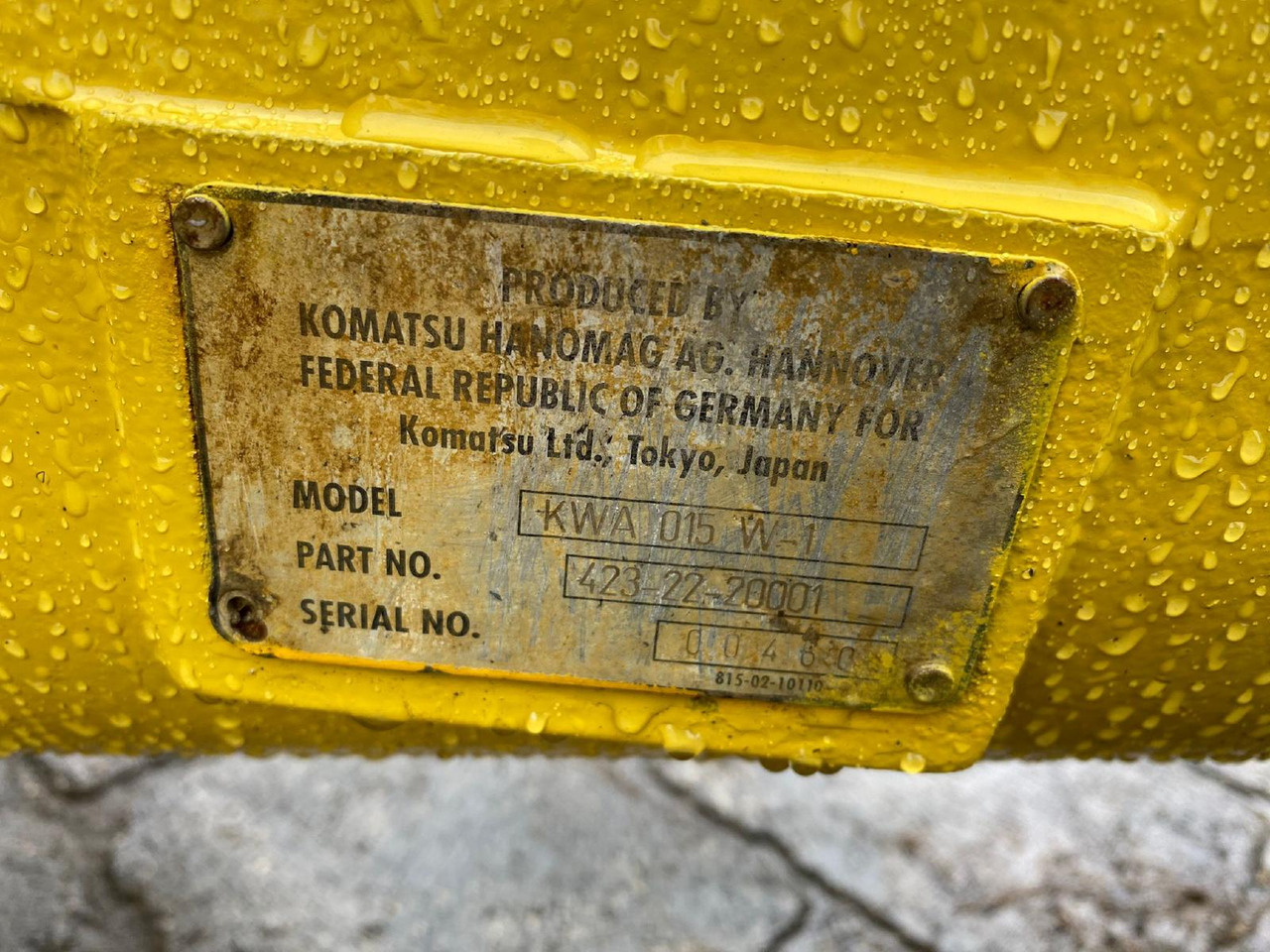 Komatsu KWA 015 aus WA 380 - Ось и запчасти для Строительной техники: фото 4 Komatsu KWA 015 aus WA 380 - Ось и запчасти для Строительной техники: фото 4
