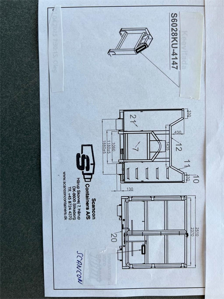 Кузов платформа Scancon S6028KU 6000mm kranudskæring 28m3: фото 11 Кузов платформа Scancon S6028KU 6000mm kranudskæring 28m3: фото 11