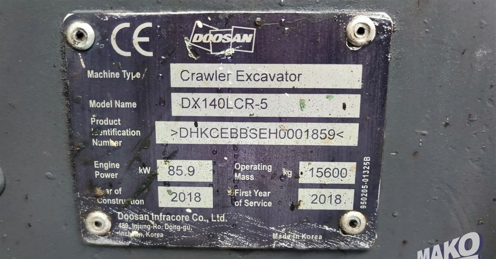 Гусеничный экскаватор Doosan DX140LCR-5: фото 12 Гусеничный экскаватор Doosan DX140LCR-5: фото 12