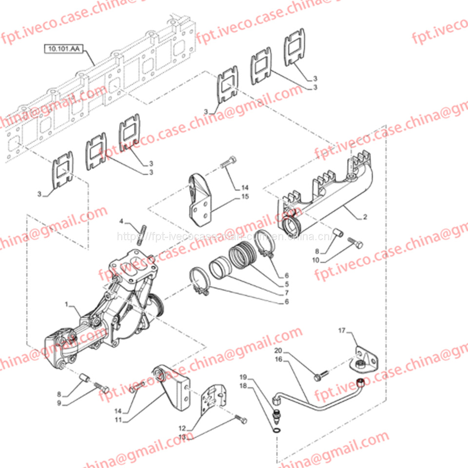 FPT IVECO CASE Cursor9 F2CFE614A*B041/F2CGE614F*V004 5802431166 Exhaust Mainfold 504289341 - Выпускной коллектор для Грузовиков: фото 2 FPT IVECO CASE Cursor9 F2CFE614A*B041/F2CGE614F*V004 5802431166 Exhaust Mainfold 504289341 - Выпускной коллектор для Грузовиков: фото 2