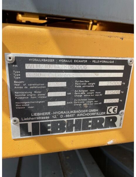 Liebherr A904C Li - Колёсный экскаватор: фото 2 Liebherr A904C Li - Колёсный экскаватор: фото 2