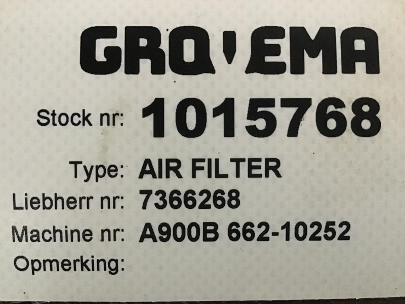 Liebherr Air Filter - Воздушный фильтр: фото 2 Liebherr Air Filter - Воздушный фильтр: фото 2