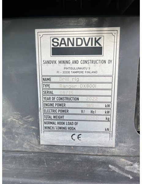 Sandvik Ranger DX800i - Буровая машина: фото 5 Sandvik Ranger DX800i - Буровая машина: фото 5