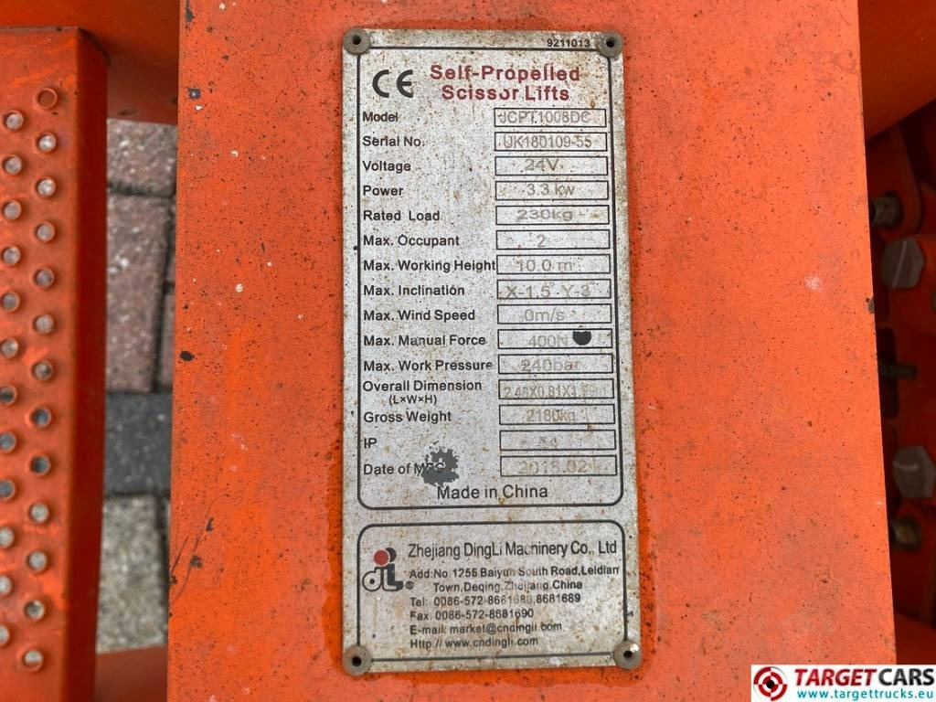 Ножничный подъемник Dingli JCPT1008DC Electric Scissor Work Lift 1000cm: фото 10