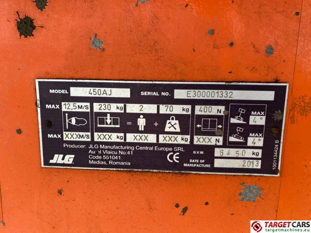 Коленчатый подъемник JLG 450AJ Articulated 4x4 Diesel Boom Work Lift 1551cm: фото 10