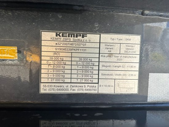 Самосвальный полуприцеп Kempf SKM 39 Alu-Kastenmulde 55m³ Rollplane: фото 8 Самосвальный полуприцеп Kempf SKM 39 Alu-Kastenmulde 55m³ Rollplane: фото 8