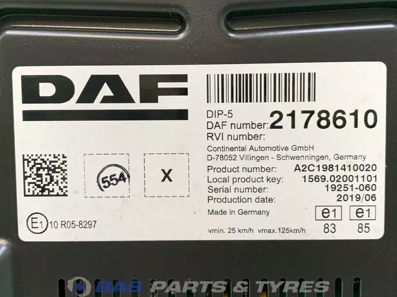 DAF CF Euro 6 - Приборная панель для Грузовиков: фото 3 DAF CF Euro 6 - Приборная панель для Грузовиков: фото 3