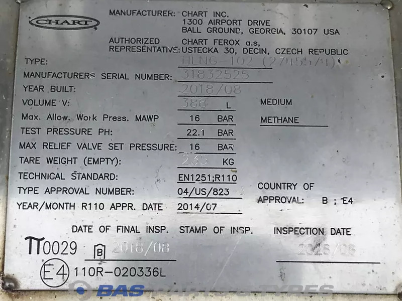 Scania LNG tank Scania 352 Liter 1776103 - Топливный бак для Грузовиков: фото 5 Scania LNG tank Scania 352 Liter 1776103 - Топливный бак для Грузовиков: фото 5