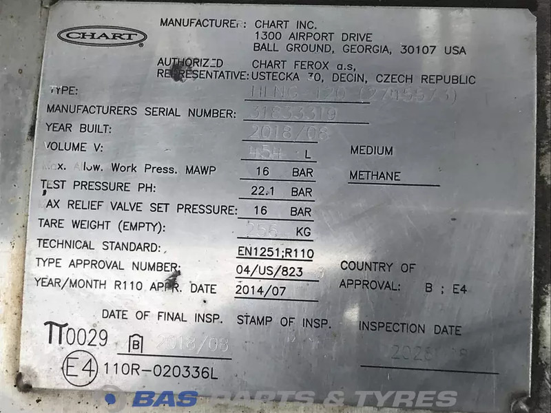 Scania LNG tank Scania 406 Liter 1776103 - Топливный бак для Грузовиков: фото 5 Scania LNG tank Scania 406 Liter 1776103 - Топливный бак для Грузовиков: фото 5