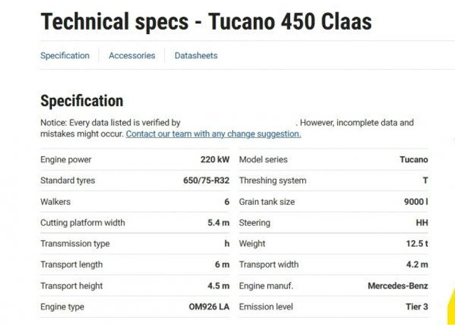 Claas Tucano 450 (839) +V 750 - Зерноуборочный комбайн: фото 5 Claas Tucano 450 (839) +V 750 - Зерноуборочный комбайн: фото 5