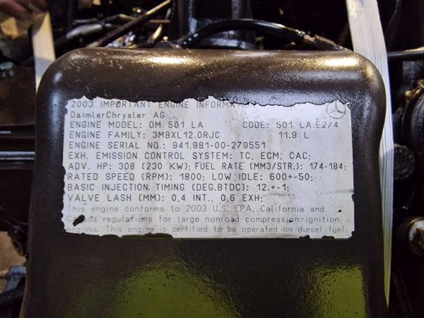 Mercedes Benz OM501LA.E2/4 Industrial Spec Engine (Plant) - Двигатель для Строительной техники: фото 3 Mercedes Benz OM501LA.E2/4 Industrial Spec Engine (Plant) - Двигатель для Строительной техники: фото 3