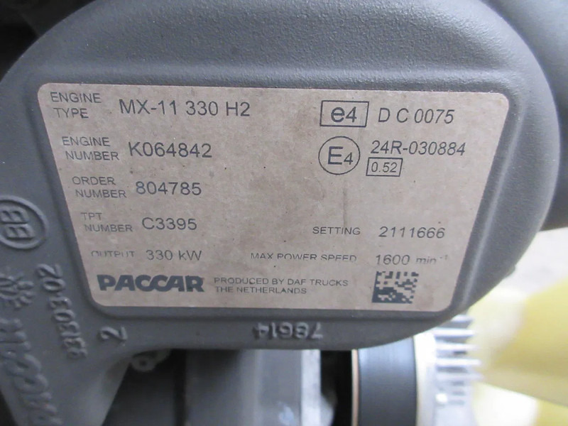 DAF 2189684 // 2164501 // 0452051 // 2111666// MX 11 330 H2 DAF XF CF EURO 6 - Двигатель для Грузовиков: фото 5 DAF 2189684 // 2164501 // 0452051 // 2111666// MX 11 330 H2 DAF XF CF EURO 6 - Двигатель для Грузовиков: фото 5