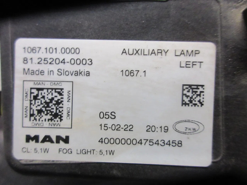 MAN 81.25204-0003 MISTLAMP MAN TGS TGX 18 470 EURO 6 LINKS - Противотуманная фара для Грузовиков: фото 5 MAN 81.25204-0003 MISTLAMP MAN TGS TGX 18 470 EURO 6 LINKS - Противотуманная фара для Грузовиков: фото 5