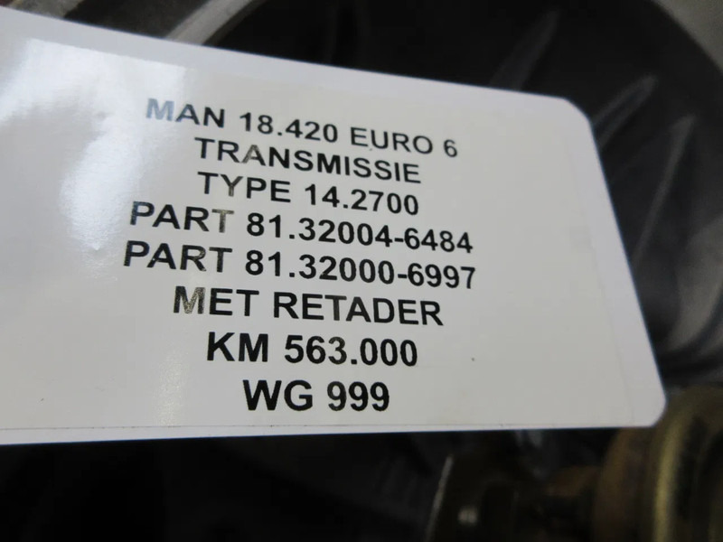 MAN 81.32004-6484 // 81.32000-6997 TIPMATIC 14.2700 NM MAN TGX TGS 18.460 MODEL 2020 - Коробка передач для Грузовиков: фото 5 MAN 81.32004-6484 // 81.32000-6997 TIPMATIC 14.2700 NM MAN TGX TGS 18.460 MODEL 2020 - Коробка передач для Грузовиков: фото 5