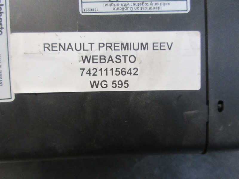 Renault PREMIUM 7421115642 WEBASTO EEV - Отопление/ Вентиляция для Грузовиков: фото 5 Renault PREMIUM 7421115642 WEBASTO EEV - Отопление/ Вентиляция для Грузовиков: фото 5