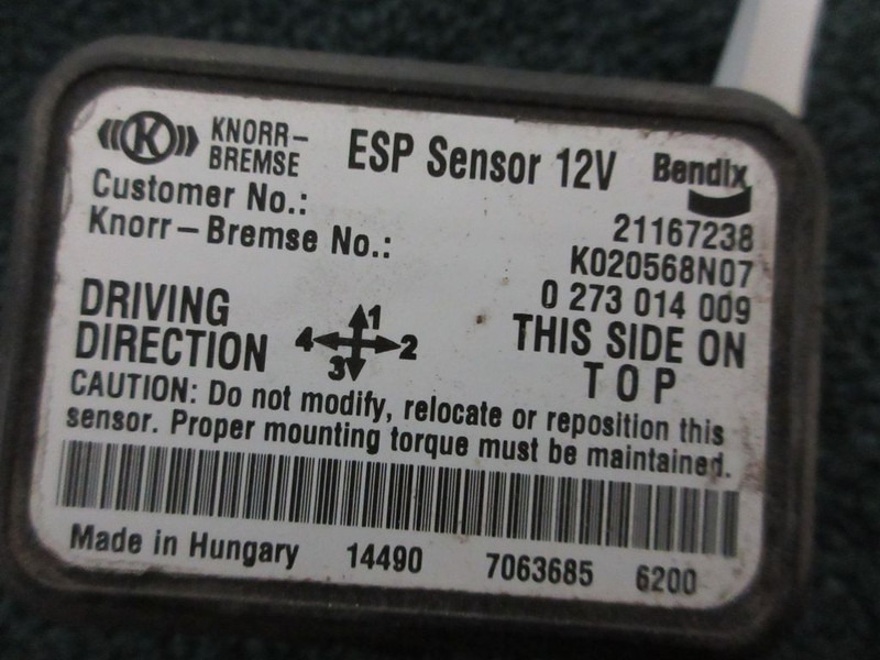 Volvo FL210 21167238 ESP SENSOR EURO 6 - Электрическая система для Грузовиков: фото 2 Volvo FL210 21167238 ESP SENSOR EURO 6 - Электрическая система для Грузовиков: фото 2