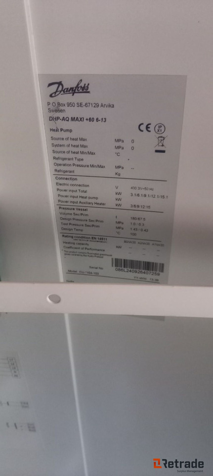 Строительное оборудование Danfoss Varme pumpe + vandbeholder.: фото 8 Строительное оборудование Danfoss Varme pumpe + vandbeholder.: фото 8