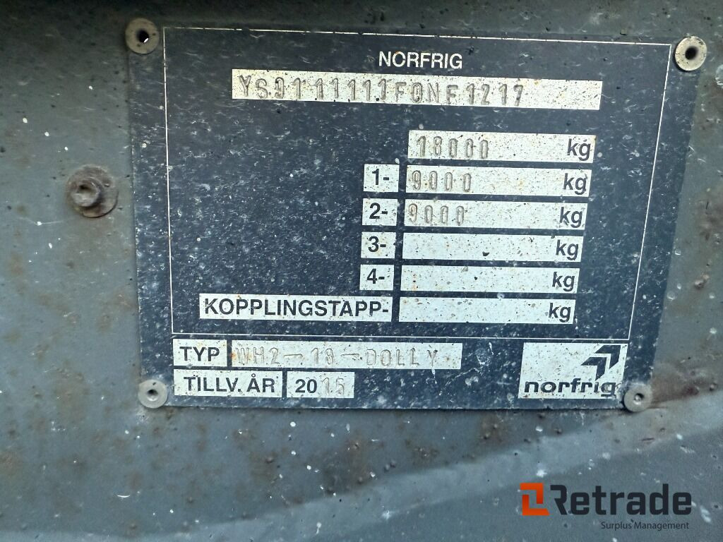 NORFRIG WH2-18- DOLLY - Прицеп подкатная тележка: фото 2 NORFRIG WH2-18- DOLLY - Прицеп подкатная тележка: фото 2