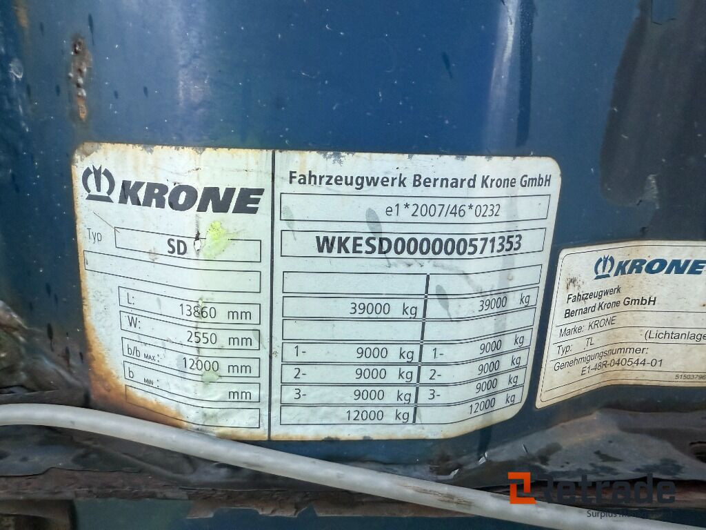 Trailer KRONE SD - Тентованный полуприцеп: фото 3 Trailer KRONE SD - Тентованный полуприцеп: фото 3