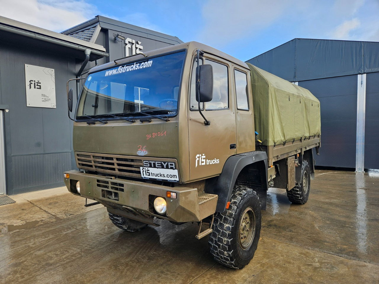 Steyr 12M18 4X4 stake body - truck - Тентованный грузовик: фото 1 Steyr 12M18 4X4 stake body - truck - Тентованный грузовик: фото 1