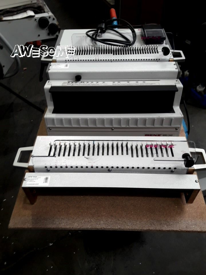 Electric Wire-O table punching machine RENZ DTP 340 M and Renz WBS 340 manual closing machine for wire comb binding - Упаковочное оборудование: фото 1 Electric Wire-O table punching machine RENZ DTP 340 M and Renz WBS 340 manual closing machine for wire comb binding - Упаковочное оборудование: фото 1