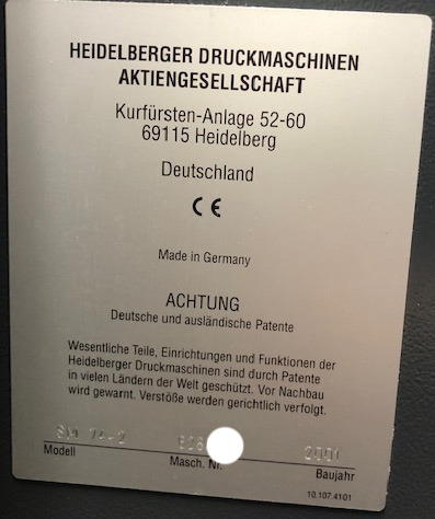 Straight two-colour Heidelberg Speedmaster SM 74-2 - Офсетная печатная машина: фото 3 Straight two-colour Heidelberg Speedmaster SM 74-2 - Офсетная печатная машина: фото 3