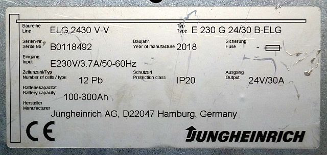 Электрическая система для Погрузочно-разгрузочной техники Jungheinrich 51044544 | build in charger 24V/30A 100-300Ah sn. B0118492: фото 7