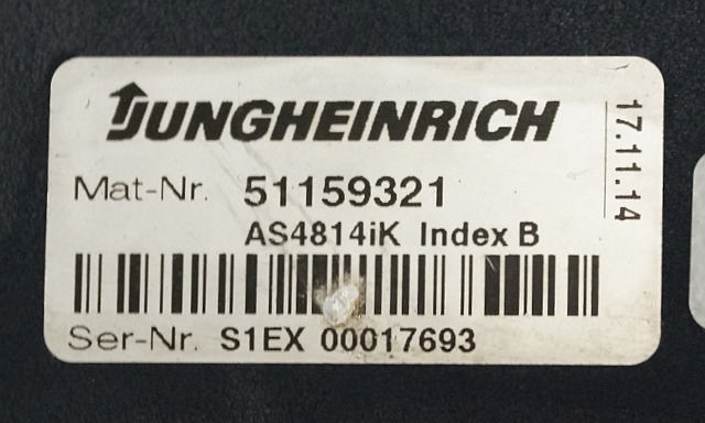 Jungheinrich 51159321 | Rij/hef regeling drive/lifting controller AS4814Ik Index - Блок управления для Погрузочно-разгрузочной техники: фото 3 Jungheinrich 51159321 | Rij/hef regeling drive/lifting controller AS4814Ik Index - Блок управления для Погрузочно-разгрузочной техники: фото 3