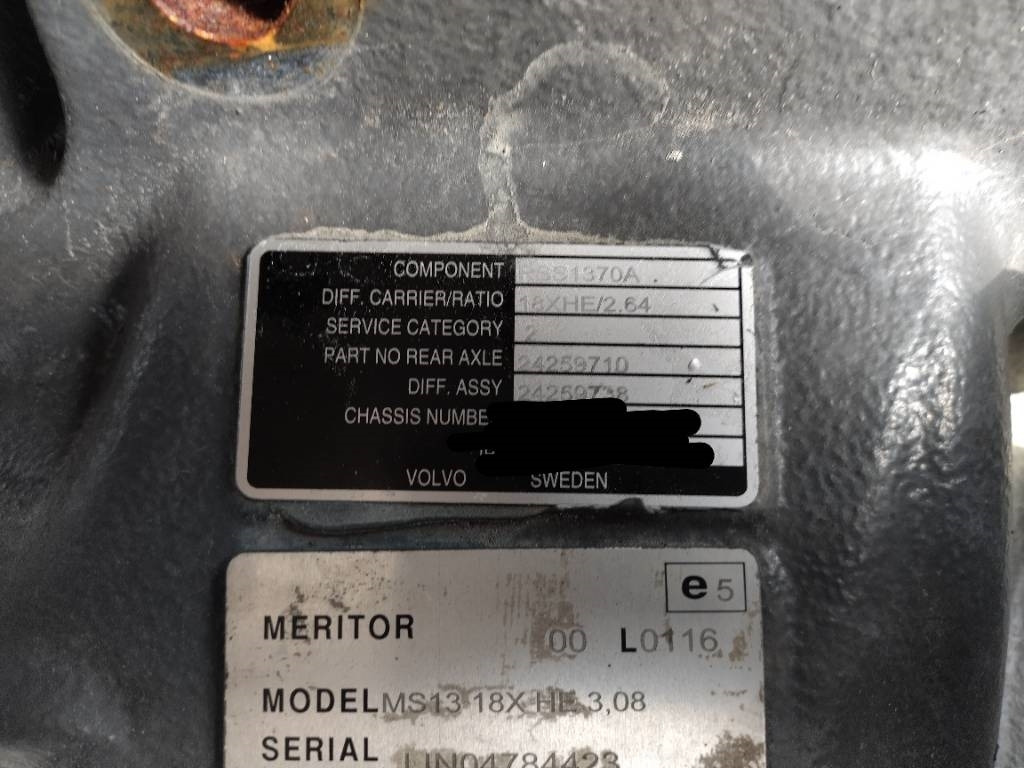 Volvo RSS1370 2,64 - Ось и запчасти для Грузовиков: фото 3 Volvo RSS1370 2,64 - Ось и запчасти для Грузовиков: фото 3